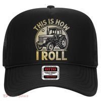 Funny Hay Bale How I Roll Gift Cool Farmer Tractor Driver Hat thumb 0
