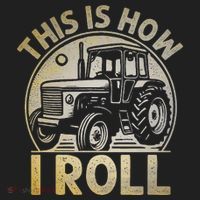 Funny Hay Bale How I Roll Gift Cool Farmer Tractor Driver Golf Towel thumb 3