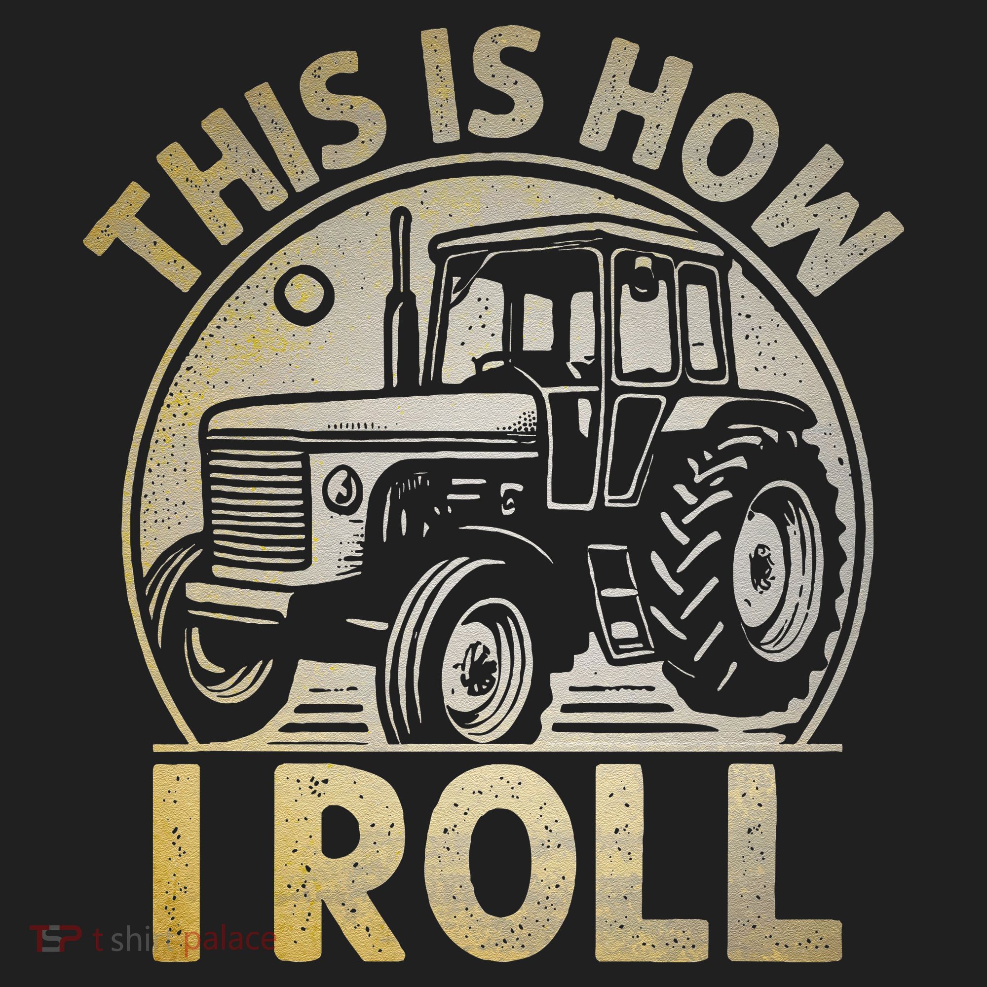 Funny Hay Bale How I Roll Gift Cool Farmer Tractor Driver Golf Towel