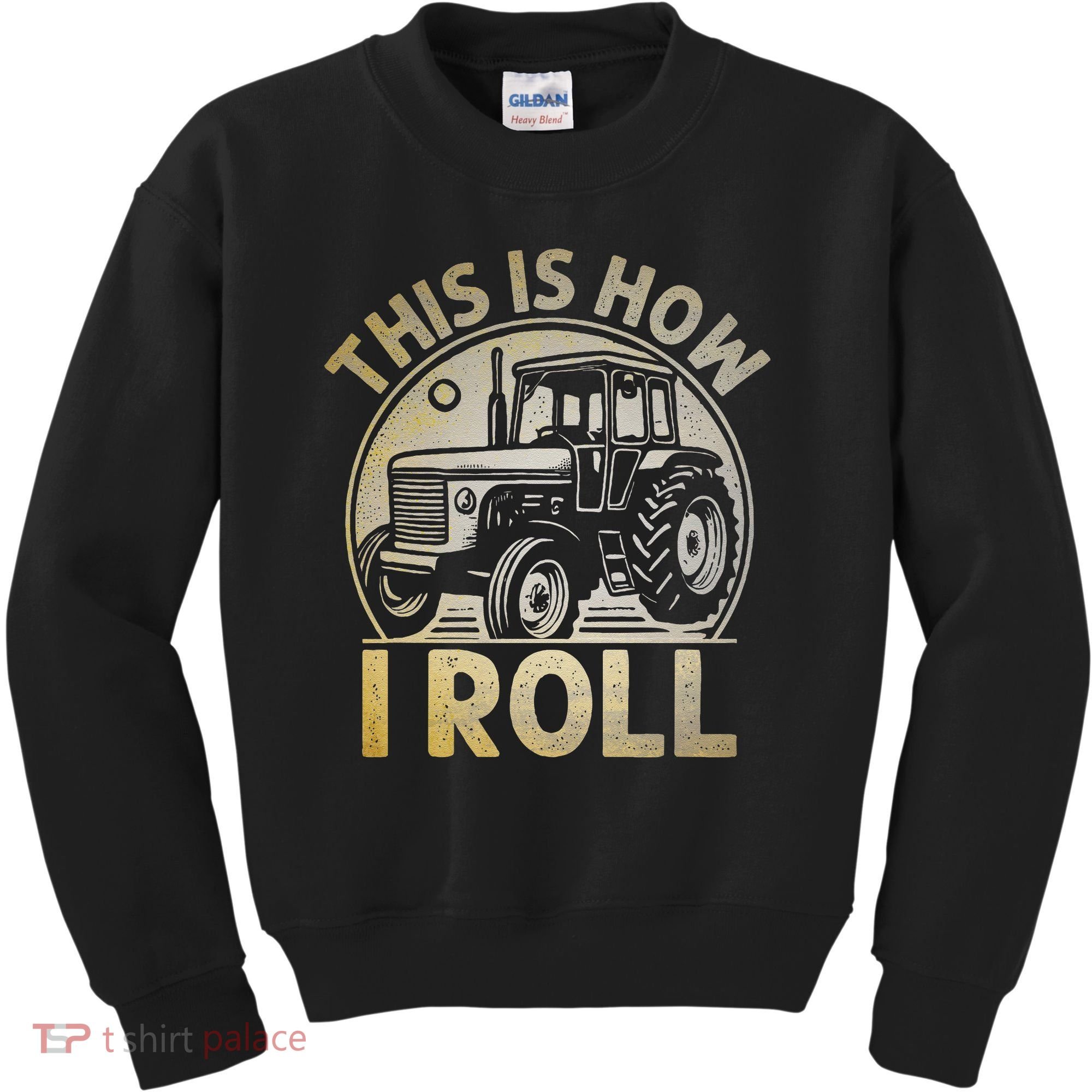 Funny Hay Bale How I Roll Gift Cool Farmer Tractor Driver Kids Sweatshirt