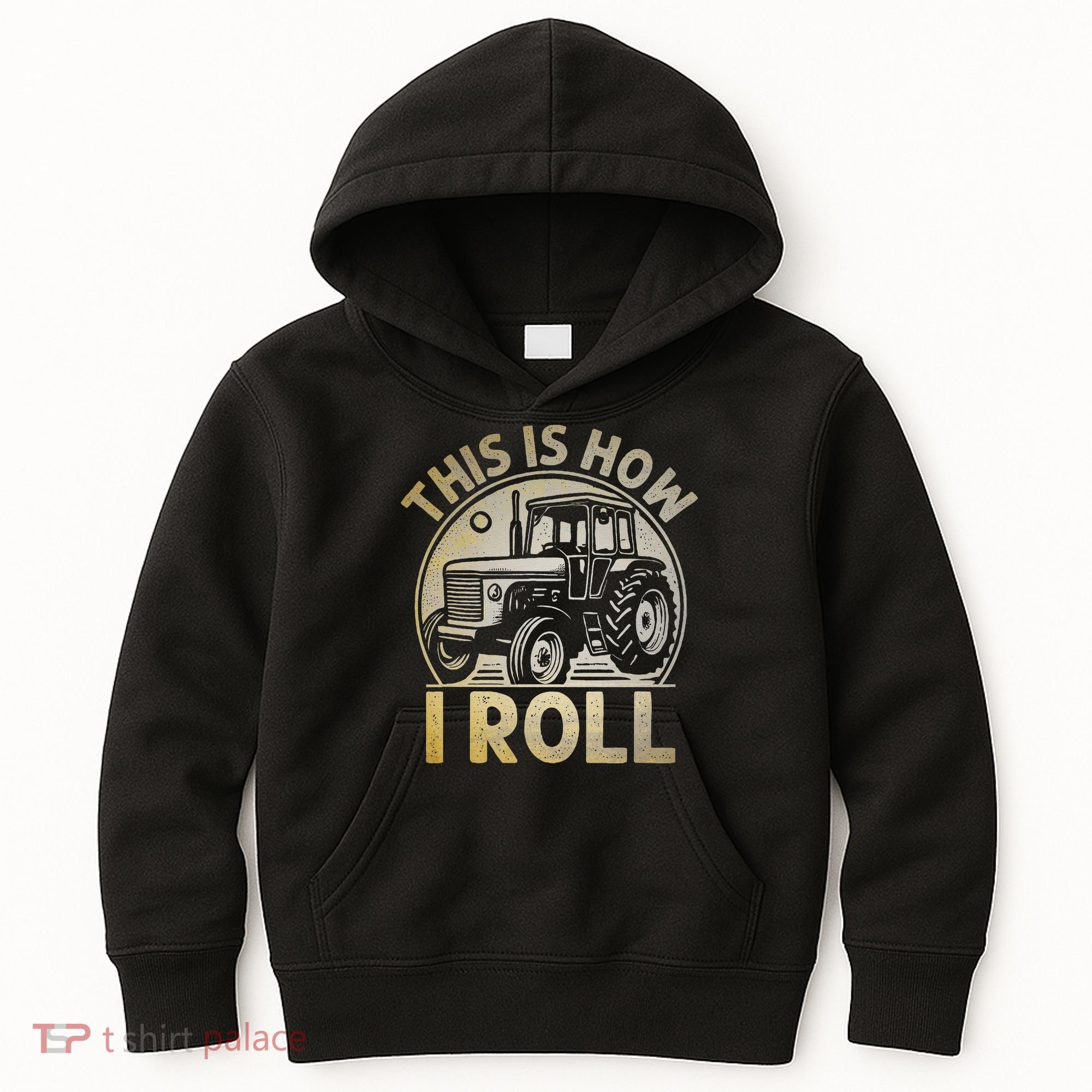 Funny Hay Bale How I Roll Gift Cool Farmer Tractor Driver Kids Hoodie
