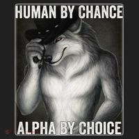 Funny Human By Chance Alpha By Choice Cool Alpha Wolf Meme Women's Sweatshirt thumb 2