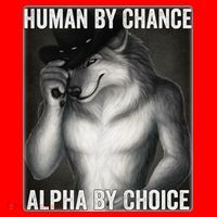 Funny Human By Chance Alpha By Choice Cool Alpha Wolf Meme Santa Hat thumb 1