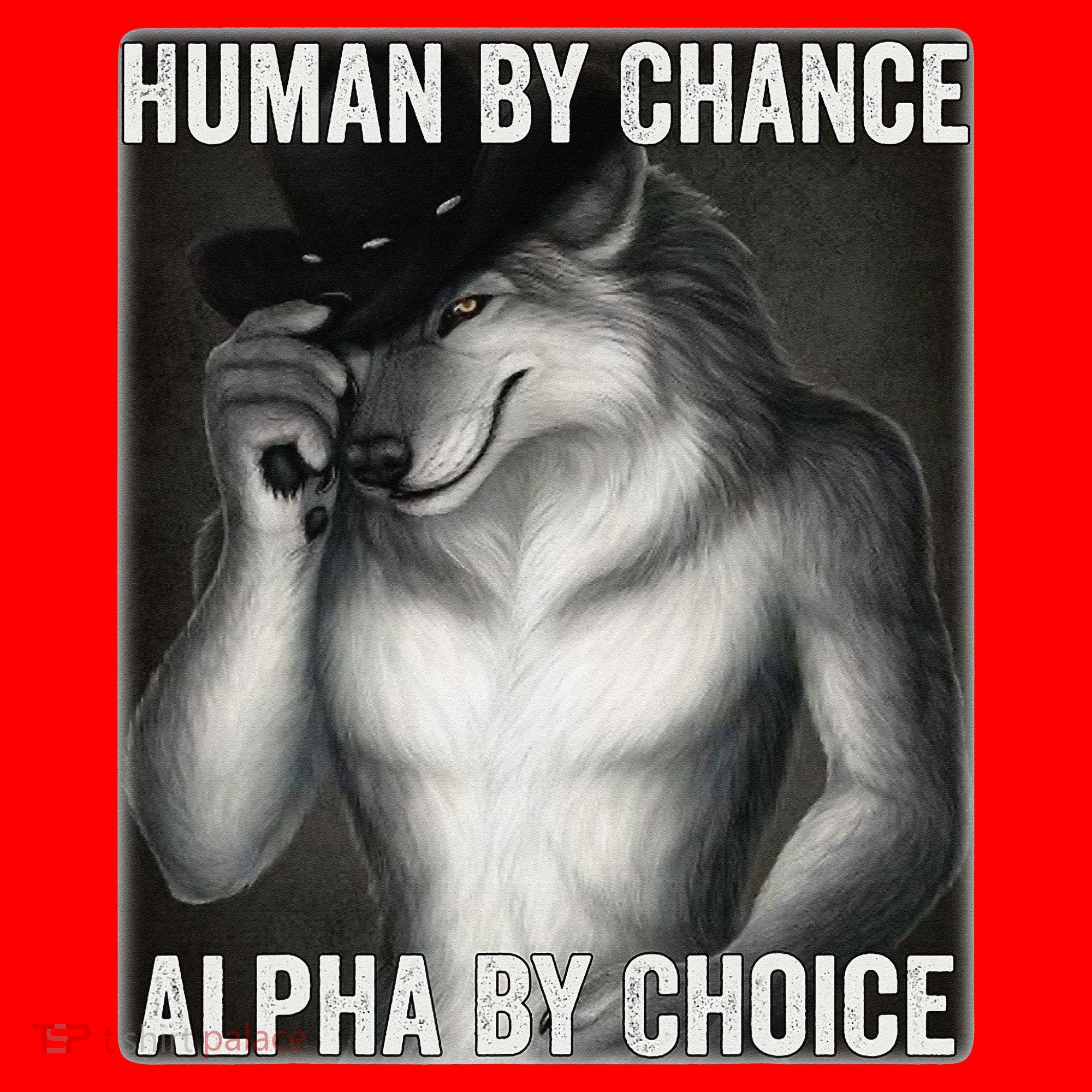 Funny Human By Chance Alpha By Choice Cool Alpha Wolf Meme Santa Hat