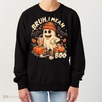 Funny Halloween Bruh I Mean Boo Ghost Women's Sweatshirt thumb 0