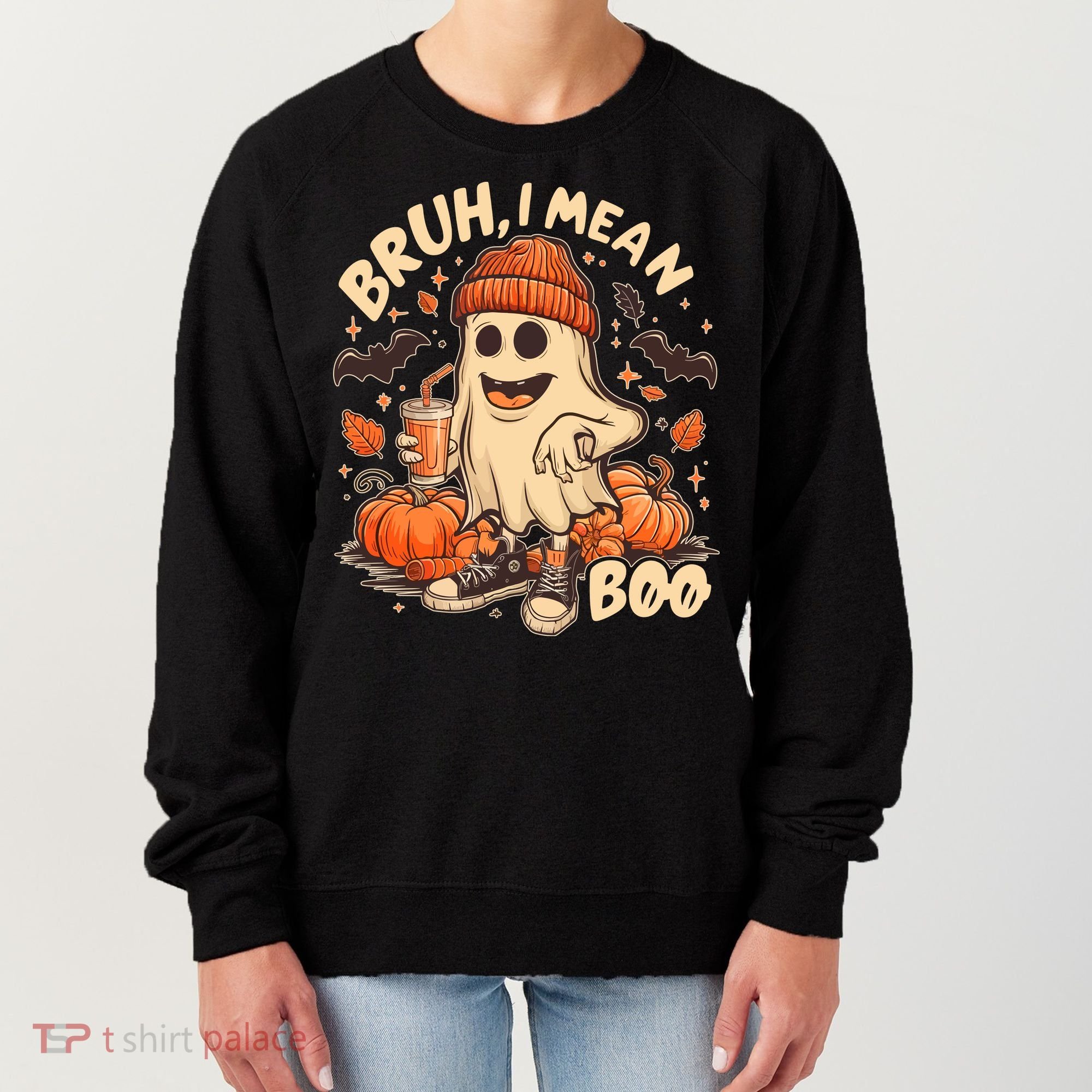 Funny Halloween Bruh I Mean Boo Ghost Women's Sweatshirt