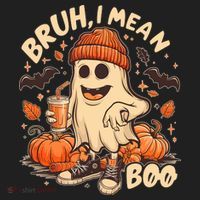 Funny Halloween Bruh I Mean Boo Ghost Women's Sweatshirt thumb 2