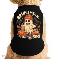 Funny Halloween Bruh I Mean Boo Ghost Doggie Tank thumb 0