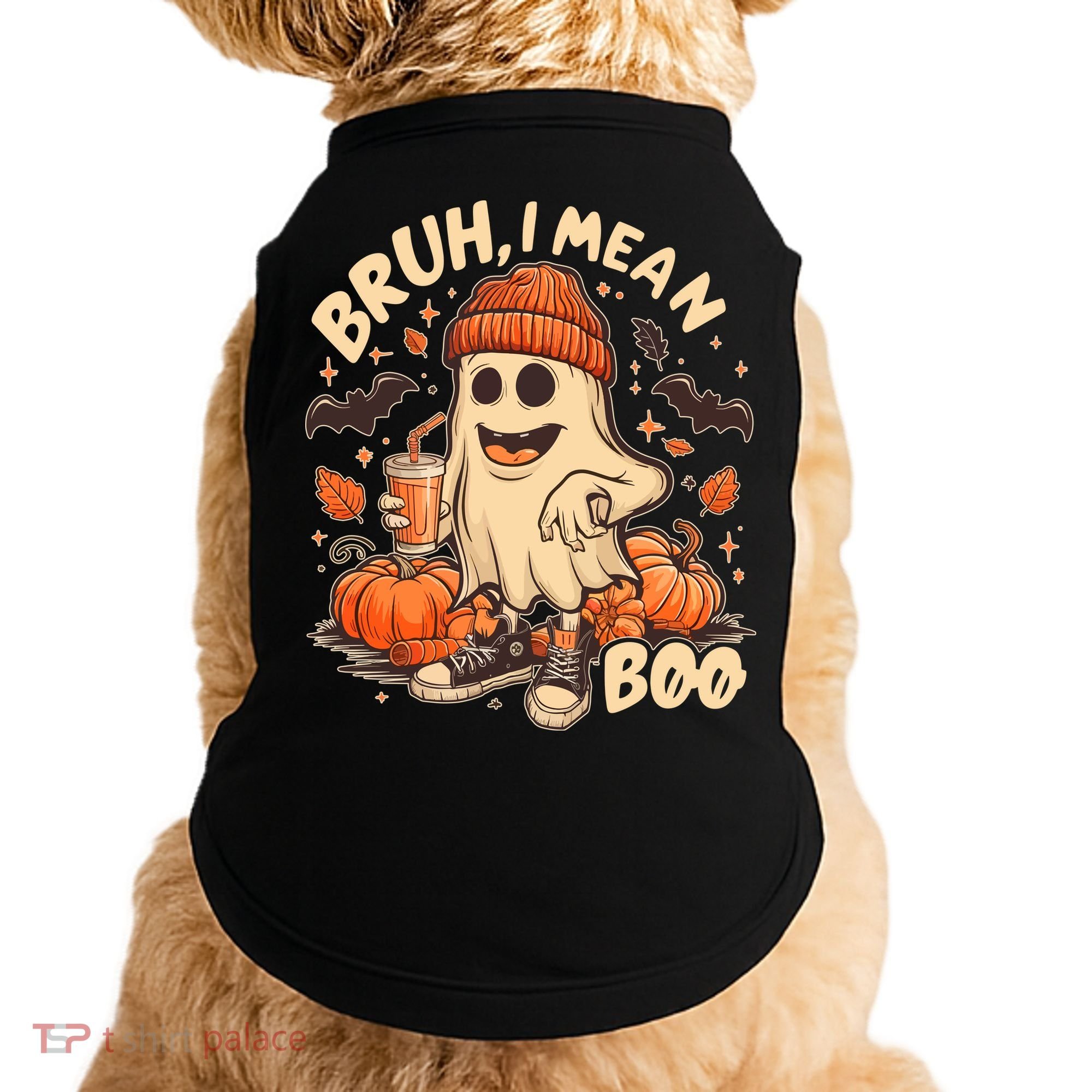 Funny Halloween Bruh I Mean Boo Ghost Doggie Tank