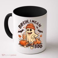 Funny Halloween Bruh I Mean Boo Ghost Coffee Mug thumb 0