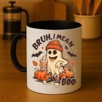 Funny Halloween Bruh I Mean Boo Ghost Coffee Mug thumb 4