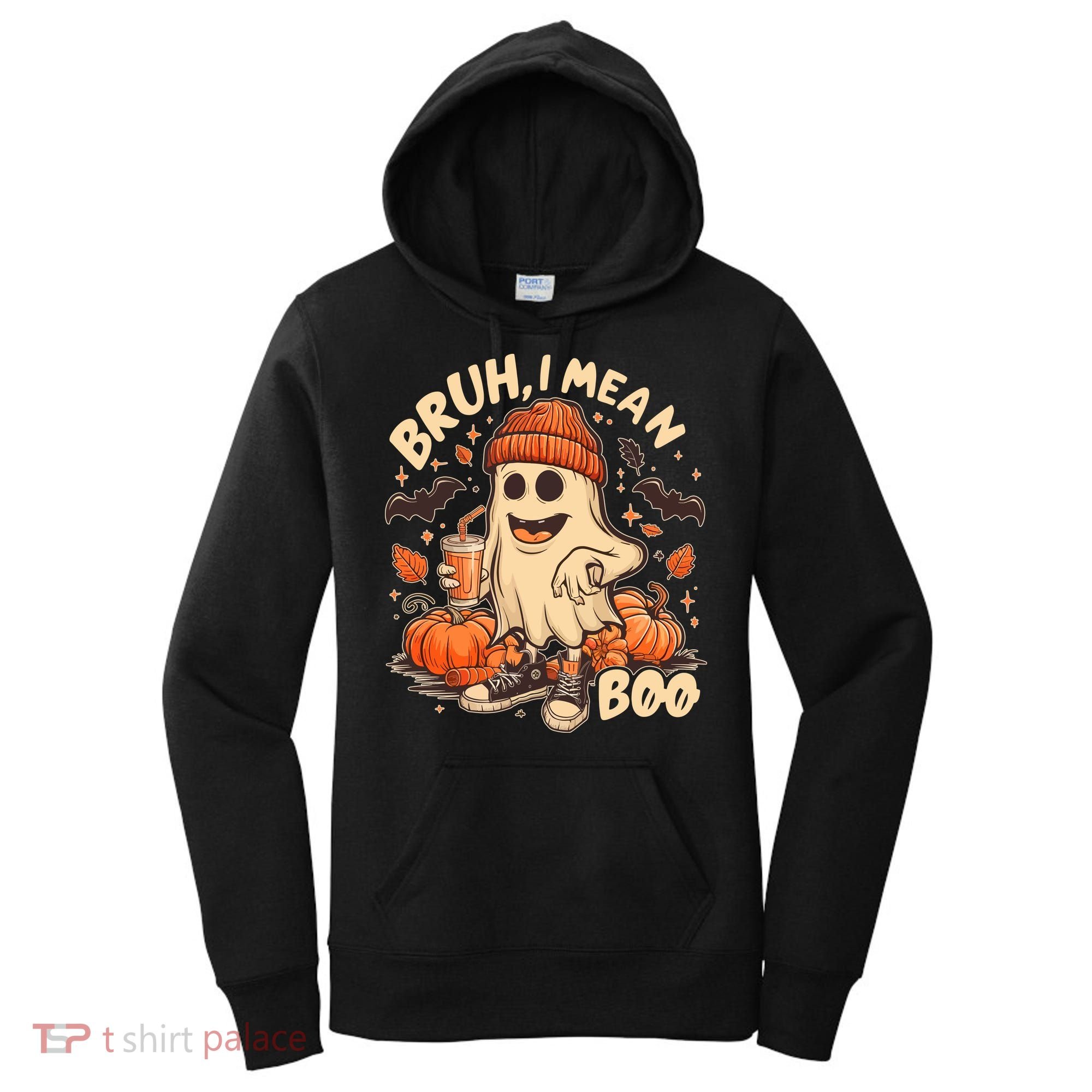 Funny Halloween Bruh I Mean Boo Ghost Women's Hoodie