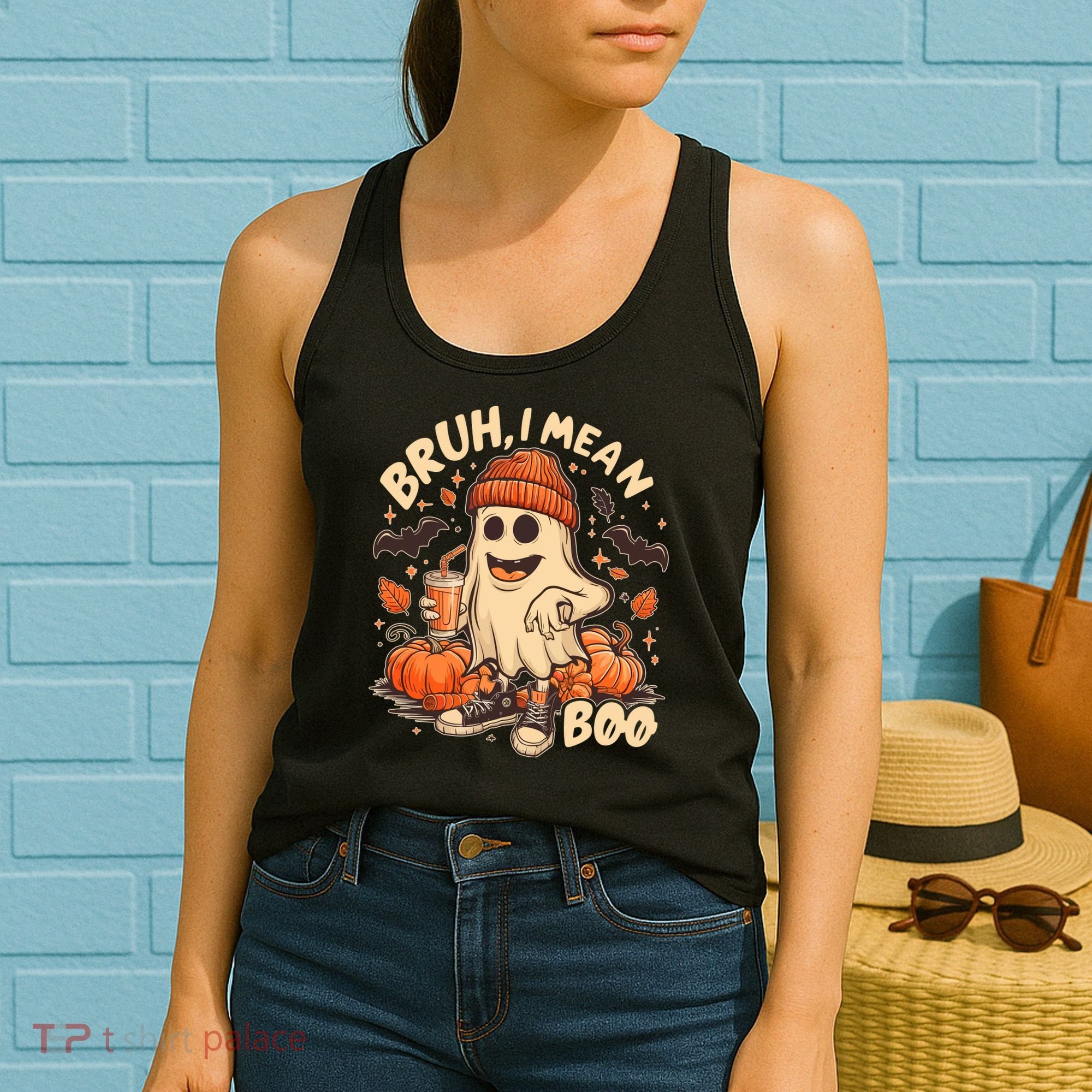Funny Halloween Bruh I Mean Boo Ghost Women's Tank Top