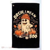 Funny Halloween Bruh I Mean Boo Ghost Golf Towel thumb 0