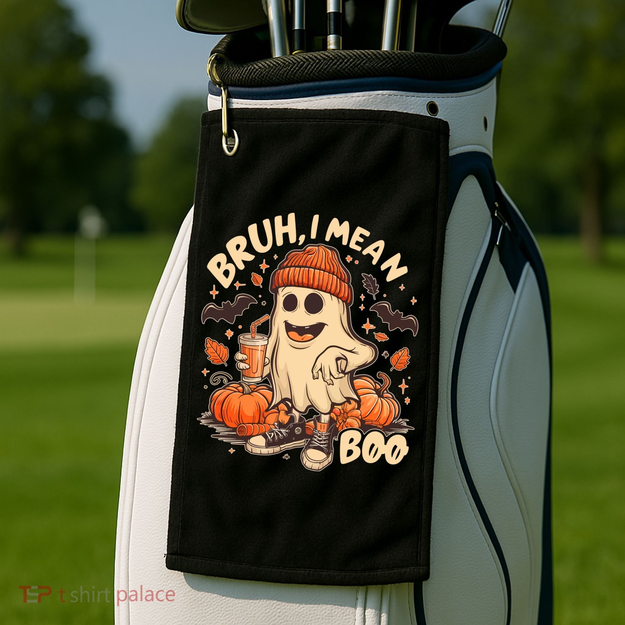 Funny Halloween Bruh I Mean Boo Ghost Golf Towel