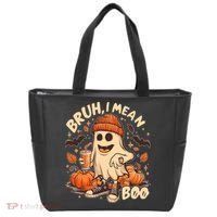 Funny Halloween Bruh I Mean Boo Ghost Tote Bag thumb 0