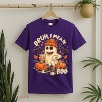 Funny Halloween Bruh I Mean Boo Ghost T-Shirt thumb 2