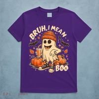 Funny Halloween Bruh I Mean Boo Ghost T-Shirt thumb 5