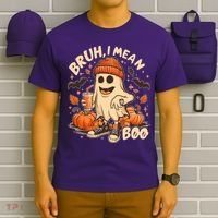 Funny Halloween Bruh I Mean Boo Ghost T-Shirt thumb 6