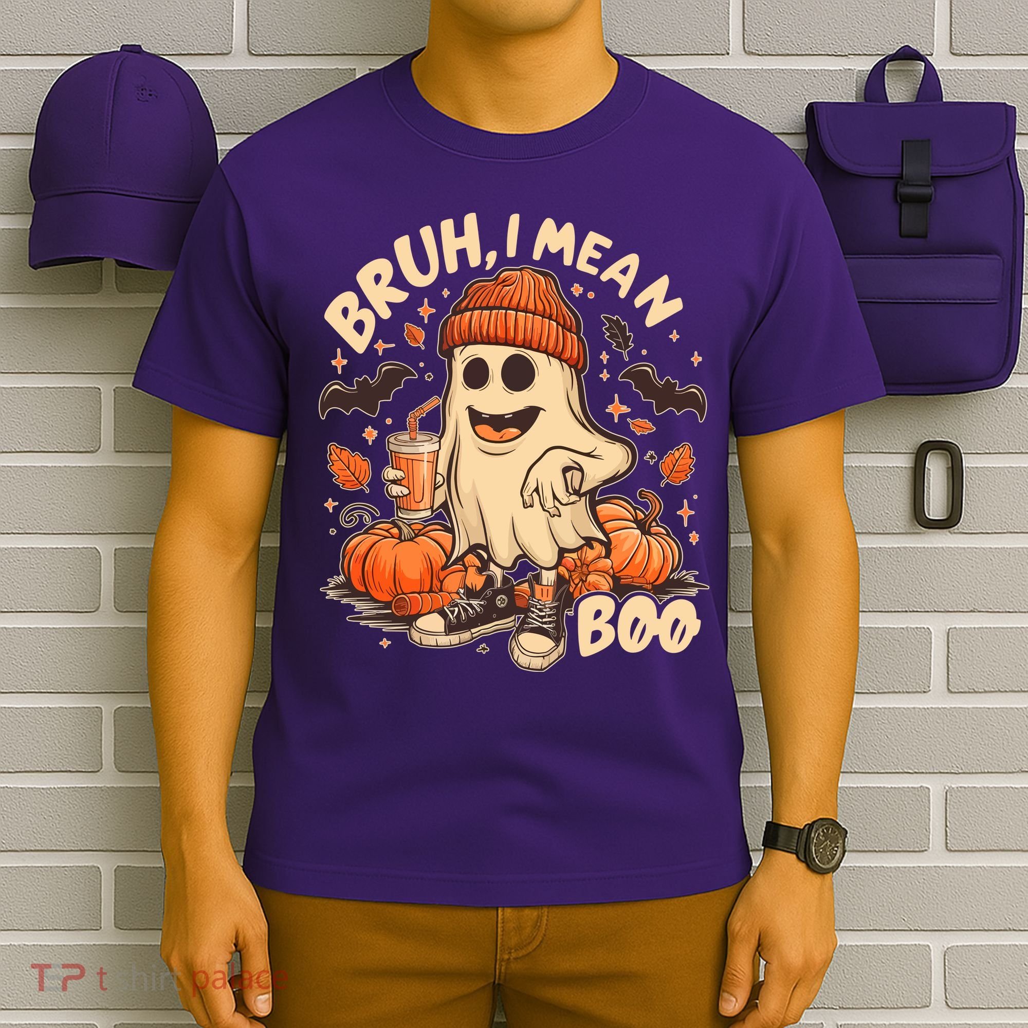 Funny Halloween Bruh I Mean Boo Ghost T-Shirt