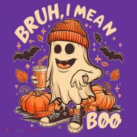 Funny Halloween Bruh I Mean Boo Ghost Mousepad thumb 1