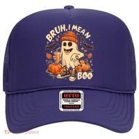 Funny Halloween Bruh I Mean Boo Ghost Hat thumb 0