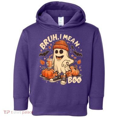Funny Halloween Bruh I Mean Boo Ghost Toddler Hoodie