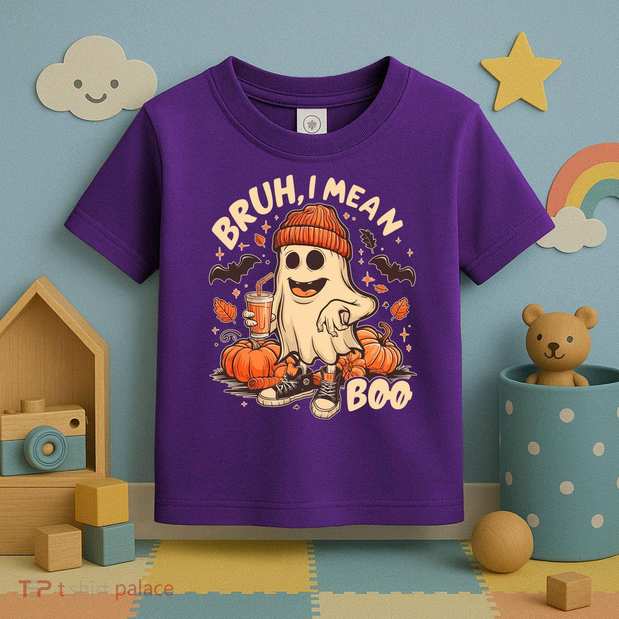 Funny Halloween Bruh I Mean Boo Ghost Toddler T-Shirt