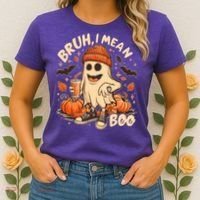 Funny Halloween Bruh I Mean Boo Ghost Women's T-Shirt thumb 2