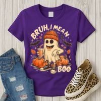 Funny Halloween Bruh I Mean Boo Ghost Women's T-Shirt thumb 3