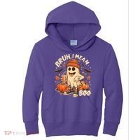 Funny Halloween Bruh I Mean Boo Ghost Kids Hoodie thumb 0