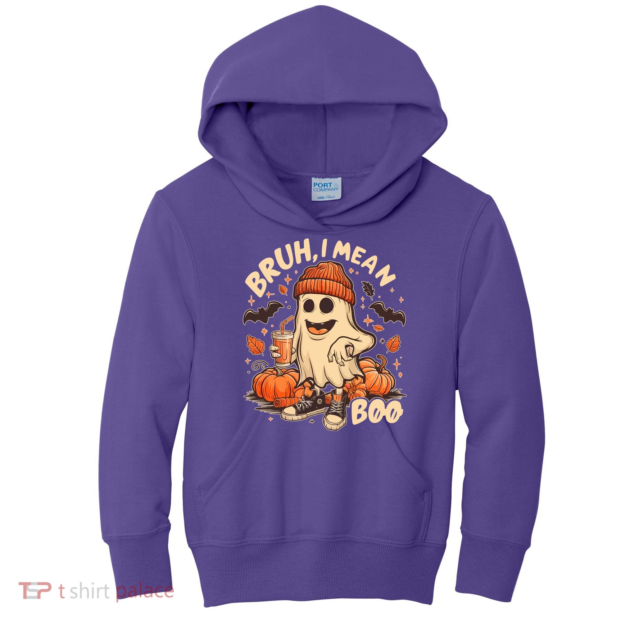 Funny Halloween Bruh I Mean Boo Ghost Kids Hoodie