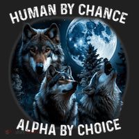 Funny Human By Chance Alpha By Choice Wolf Beanie thumb 2