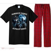 Funny Human By Chance Alpha By Choice Wolf Pajama Set thumb 0