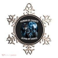 Funny Human By Chance Alpha By Choice Wolf Ornament thumb 0