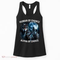 Funny Human By Chance Alpha By Choice Wolf Women's Tank Top thumb 0