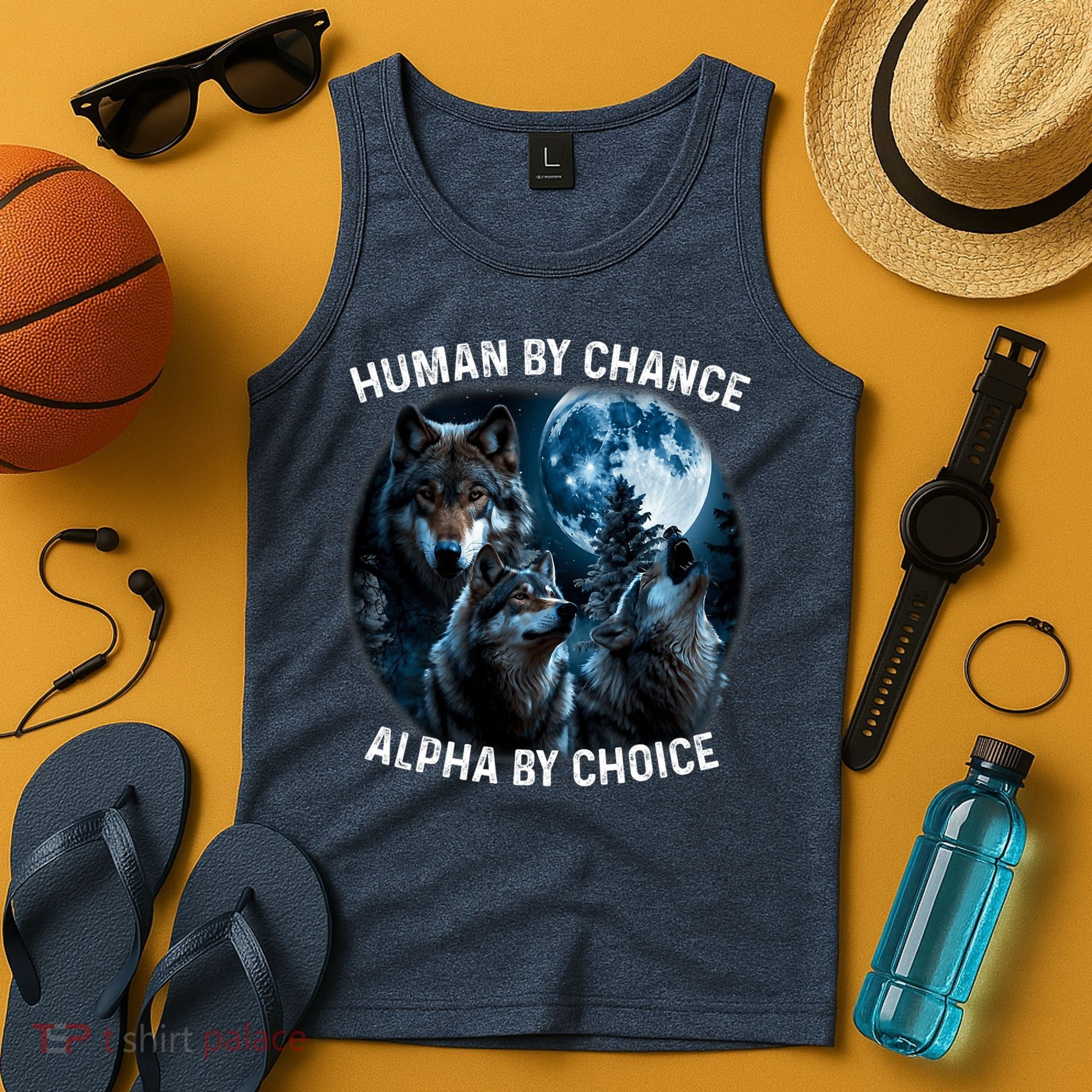 Funny Human By Chance Alpha By Choice Wolf Tank Top