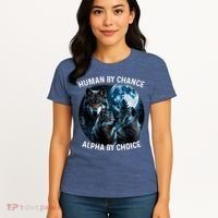 Funny Human By Chance Alpha By Choice Wolf Women's T-Shirt thumb 4