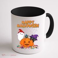 Funny Halloween, Cute Halloween, Cute Happy Halloween Friends Coffee Mug thumb 1