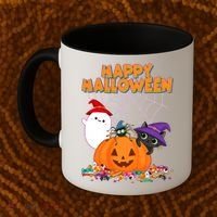 Funny Halloween, Cute Halloween, Cute Happy Halloween Friends Coffee Mug thumb 2