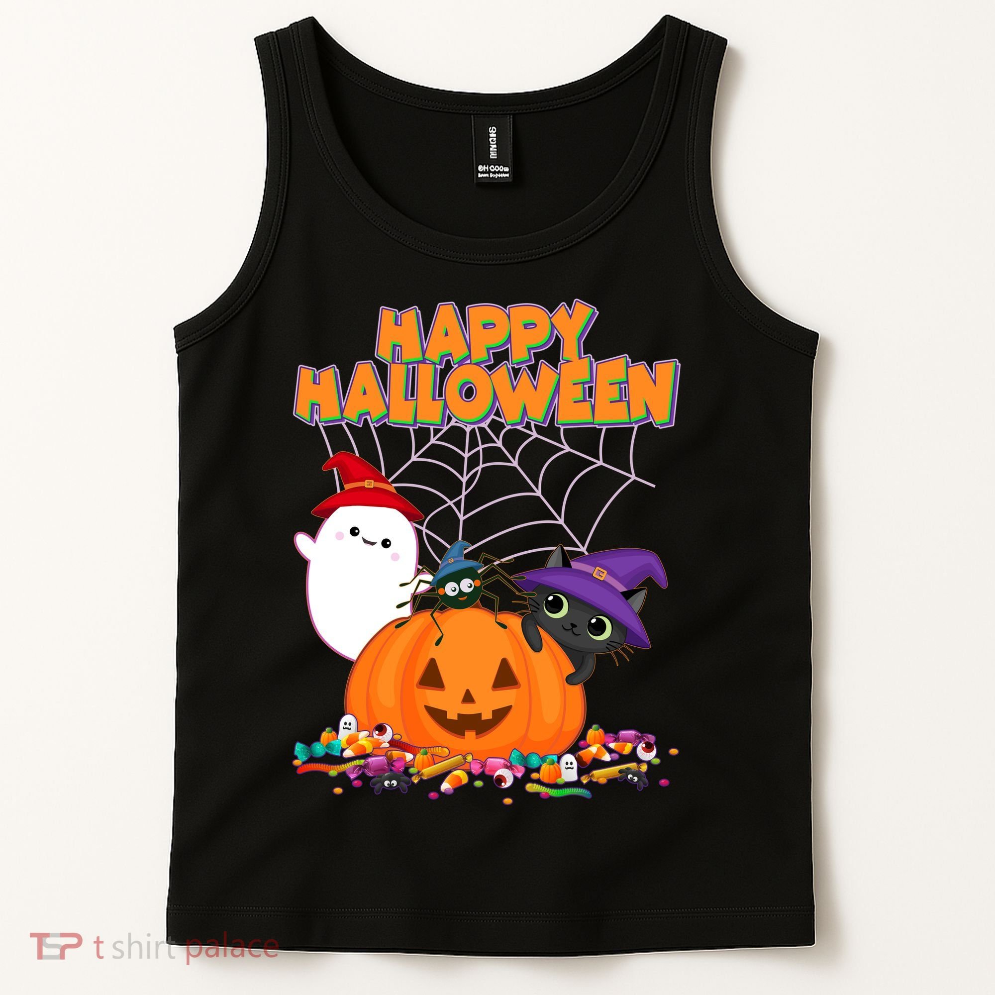 Funny Halloween, Cute Halloween, Cute Happy Halloween Friends Tank Top