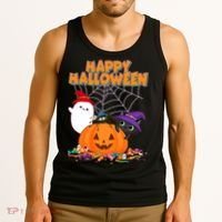 Funny Halloween, Cute Halloween, Cute Happy Halloween Friends Tank Top thumb 3