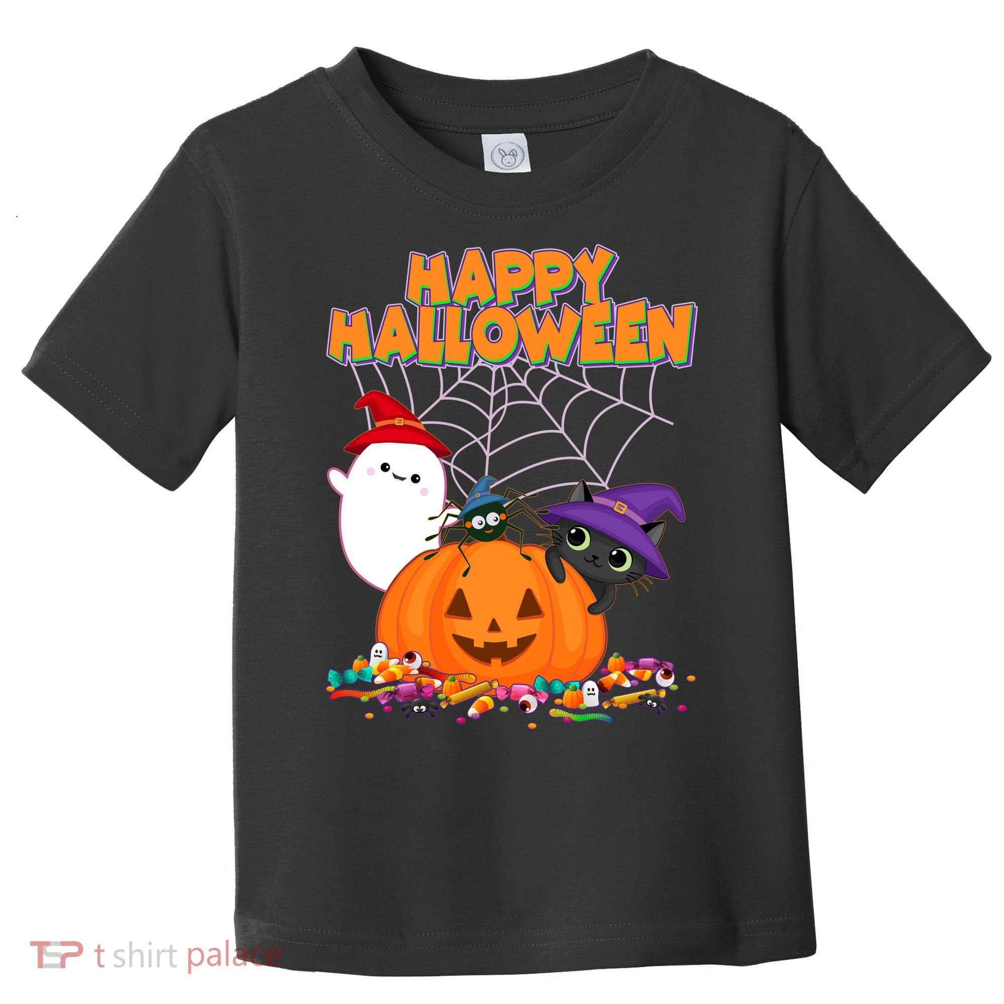 Funny Halloween, Cute Halloween, Cute Happy Halloween Friends Toddler T-Shirt