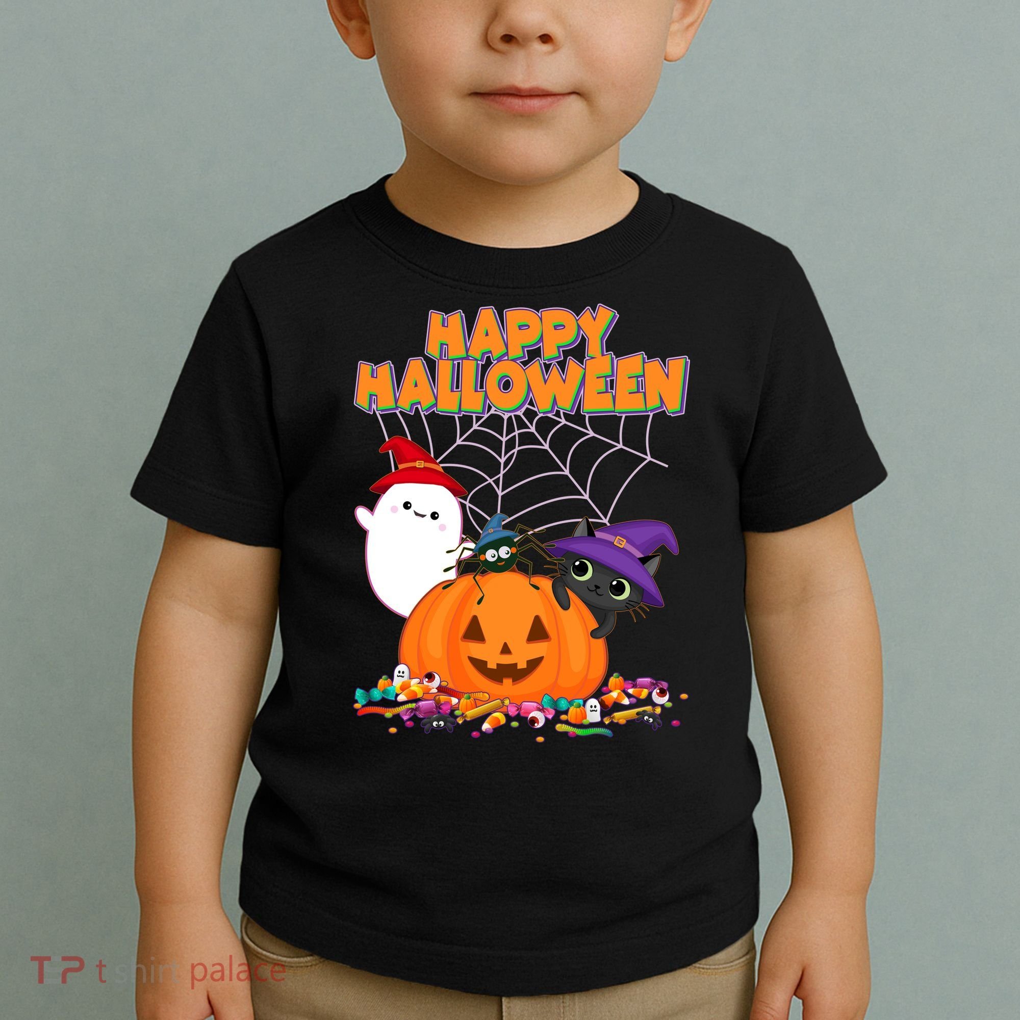 Funny Halloween, Cute Halloween, Cute Happy Halloween Friends Toddler T-Shirt