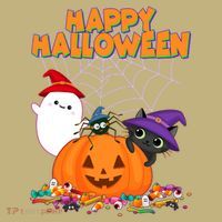 Funny Halloween, Cute Halloween, Cute Happy Halloween Friends Mousepad thumb 1