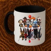 Funny Halloween, Cute Halloween, Cute Horror Movie Chibi Character Water Reflect Coffee Mug thumb 2