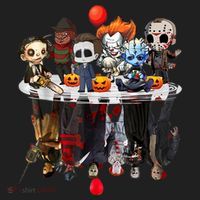 Funny Halloween, Cute Halloween, Cute Horror Movie Chibi Character Water Reflect Tumbler thumb 3