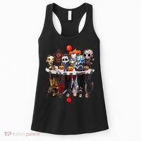 Funny Halloween, Cute Halloween, Cute Horror Movie Chibi Character Water Reflect Women's Tank Top thumb 0