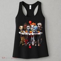 Funny Halloween, Cute Halloween, Cute Horror Movie Chibi Character Water Reflect Women's Tank Top thumb 3