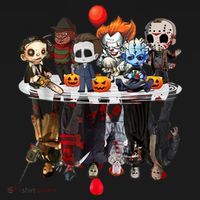 Funny Halloween, Cute Halloween, Cute Horror Movie Chibi Character Water Reflect Women's Tank Top thumb 5